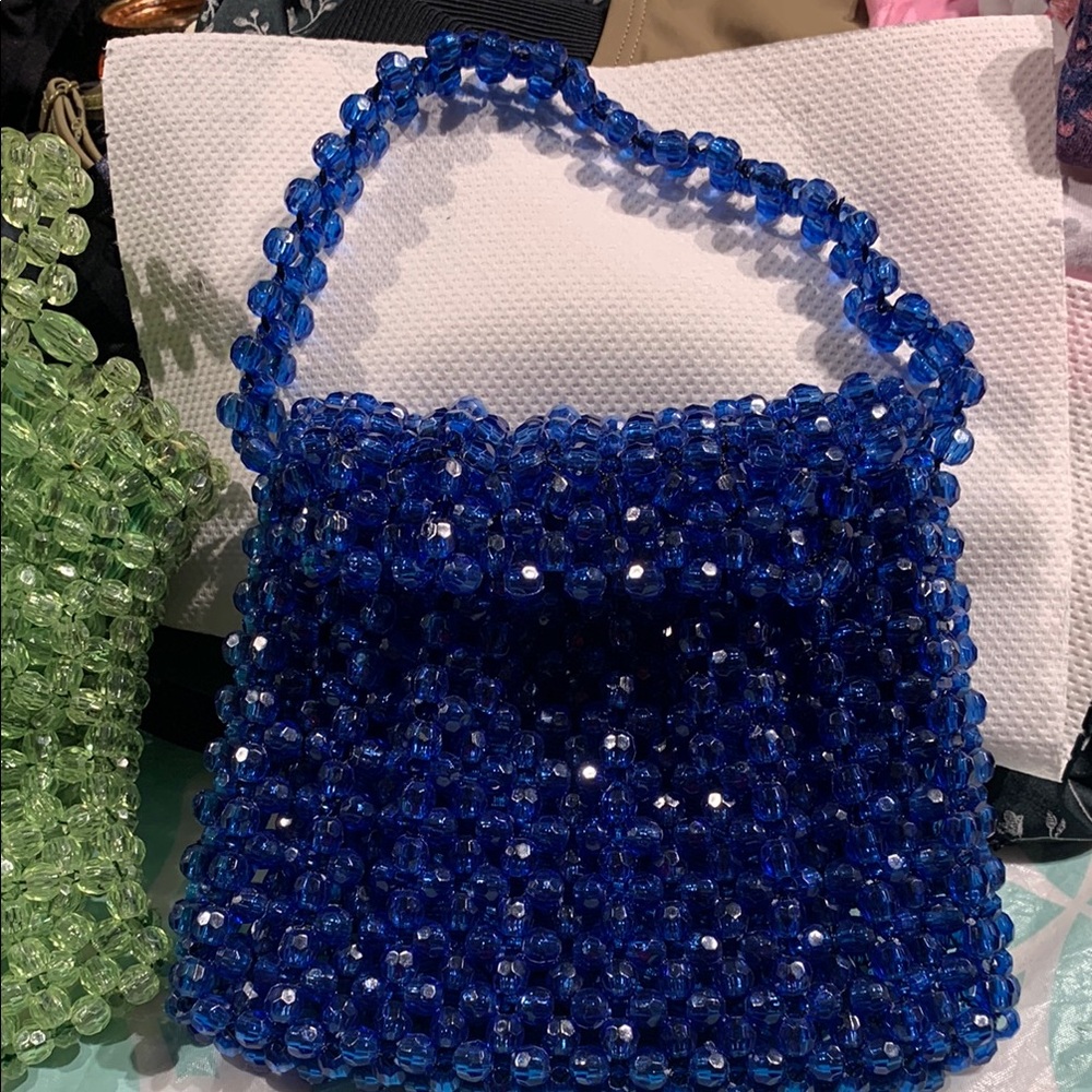 Vintage Blue or Green Hand Beaded Handbags from the 50’s